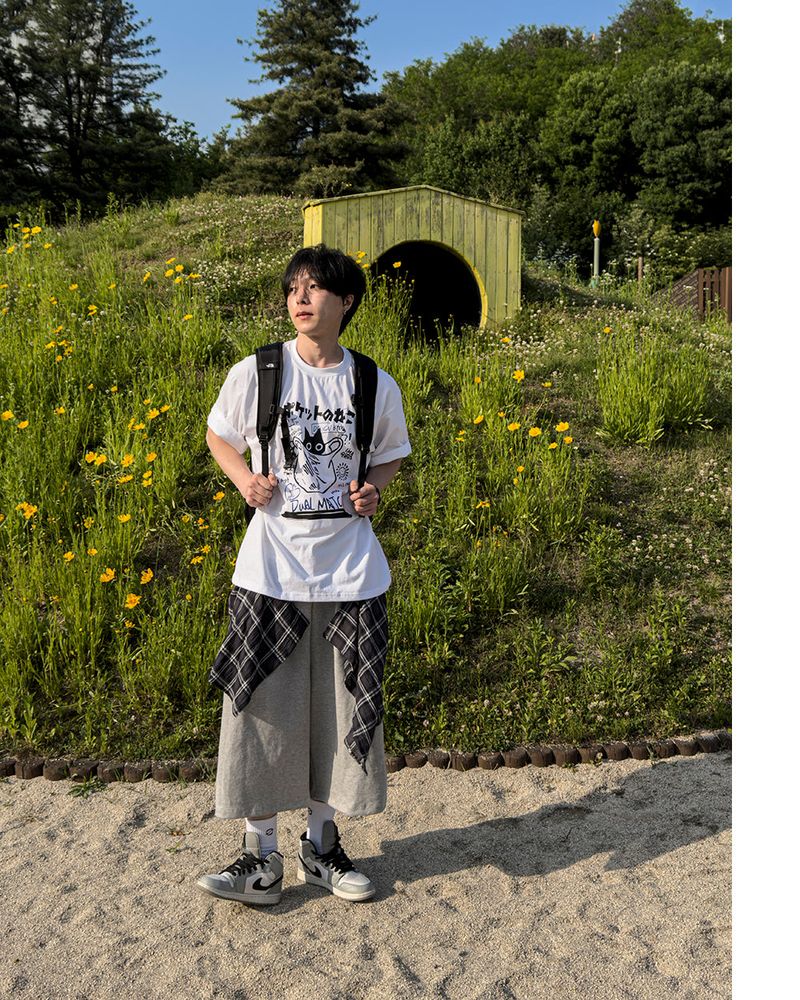 Lever Check Layered Bermuda Pants