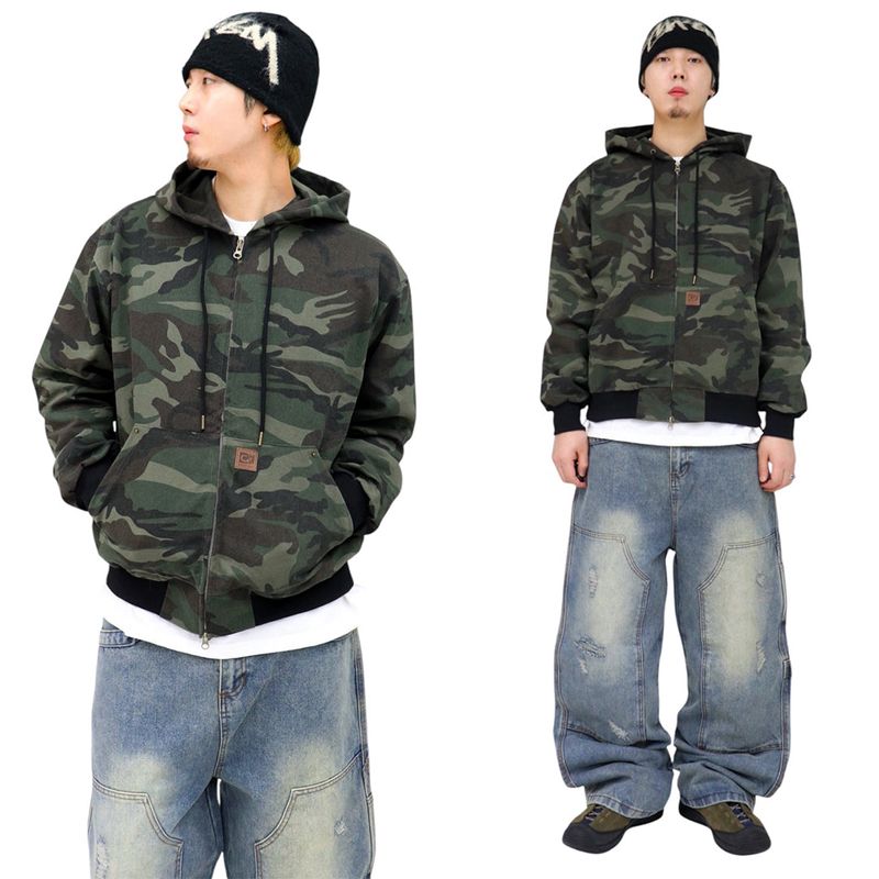 Vintage Work Camo Hooded Jacket