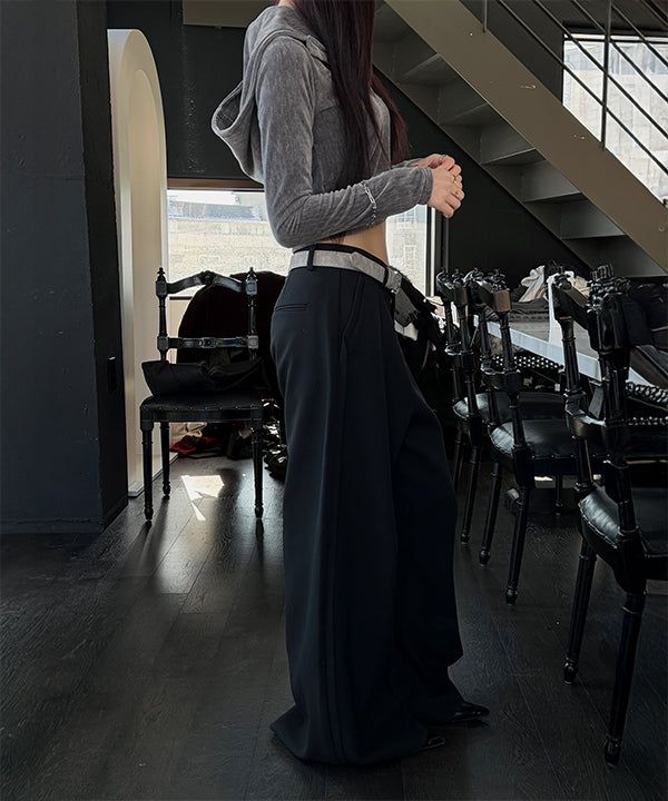 [Unisex] Side point flare slacks(2color)