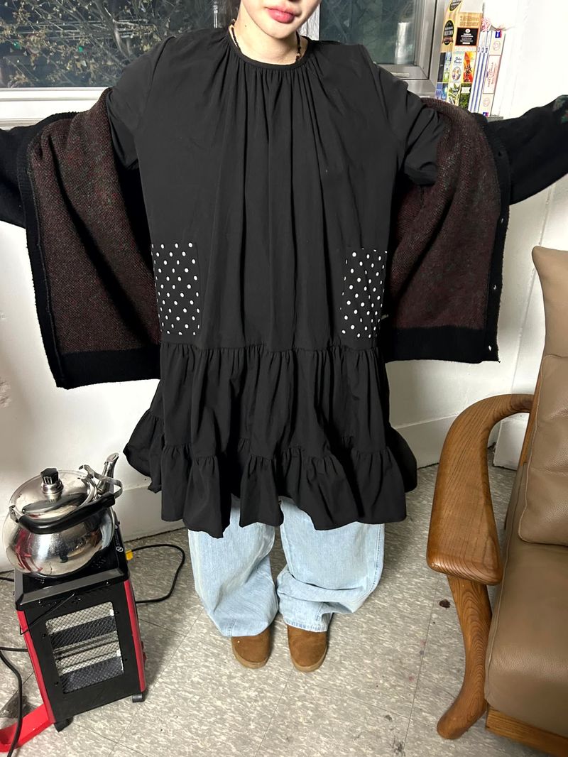 (2color) flower cardigan