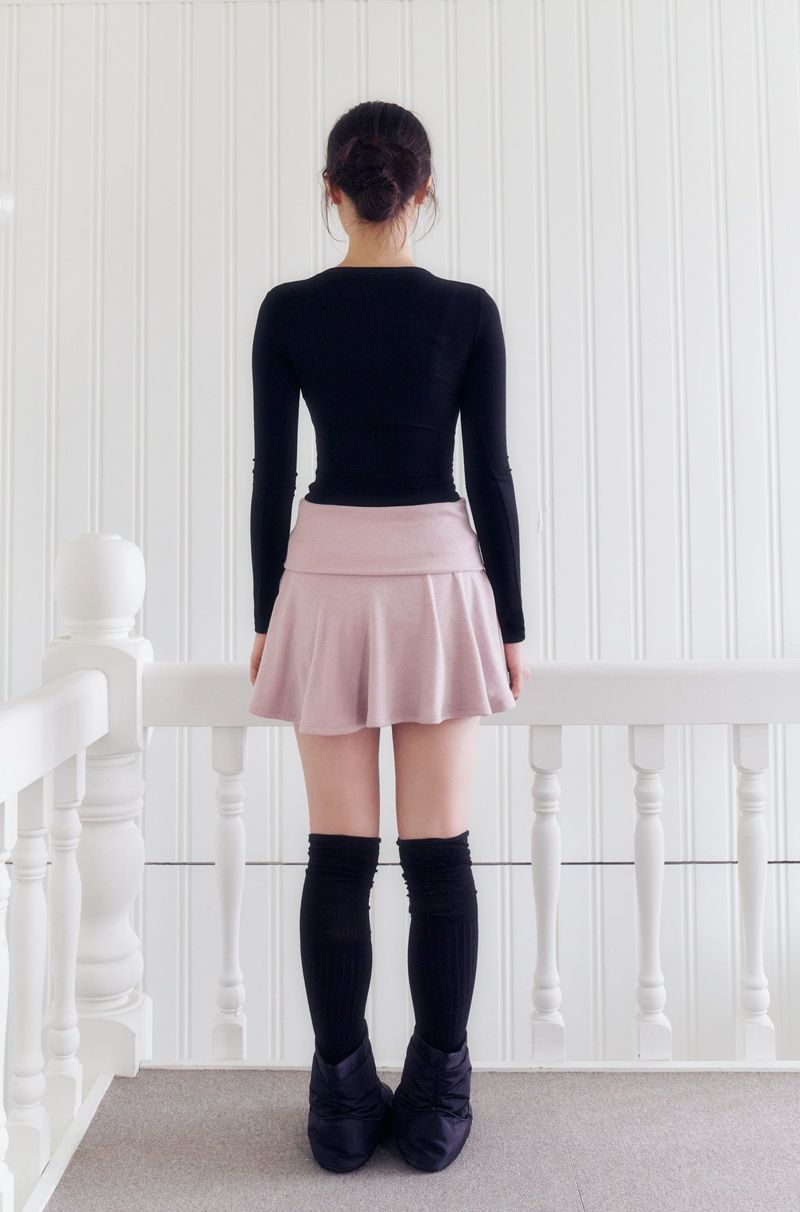 Knit mini flare skirt (PINK)