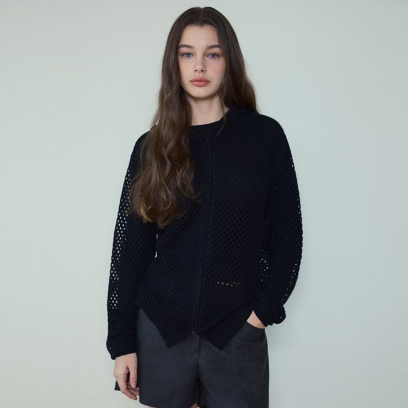 Always Honeyhouse Two-Way Knit Zip-Up_Black