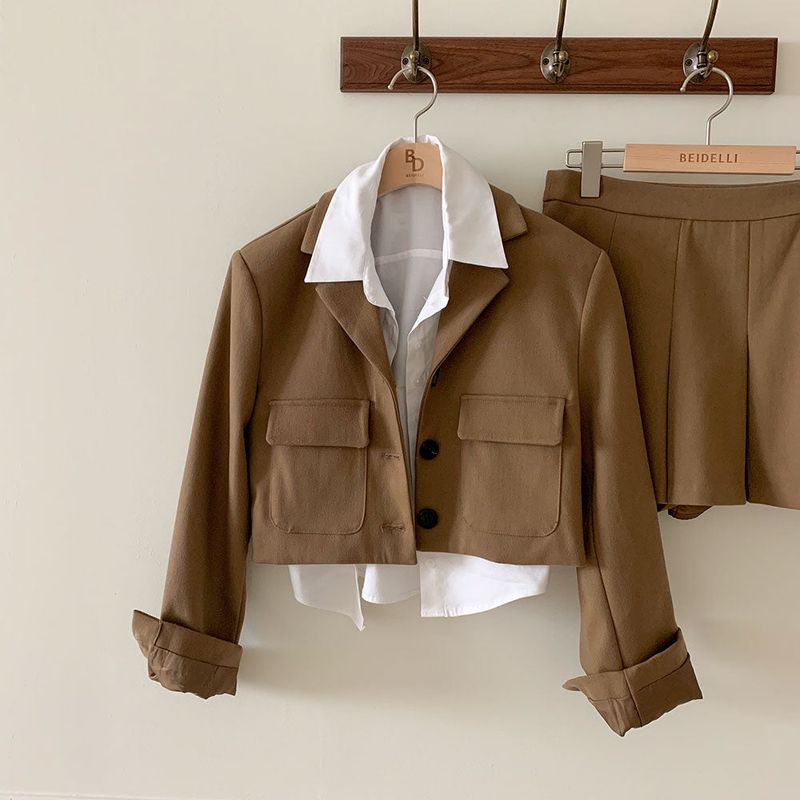 [BELLIDE MADE] Color jacket + skirt setup