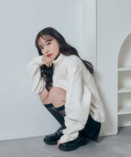 ANDGEEBEE(アンジービー)の「UNISEX モノグラムハーフジップニット(Tops)」