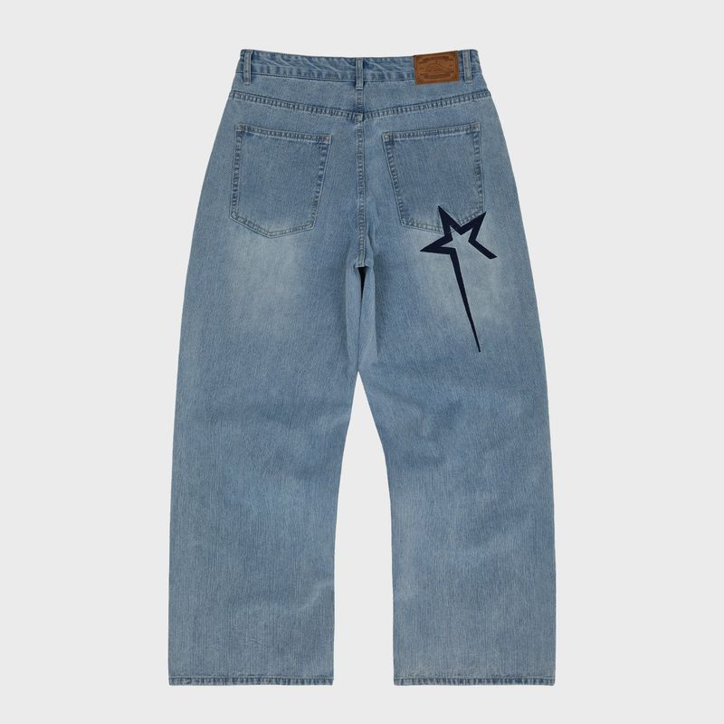 Maltese Crew Line Embroidery Denim Pants