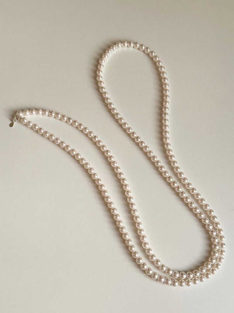 [92.5silver] 3way long pearl necklace