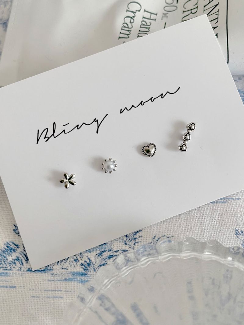 [4 set] mini heart ball piercing set