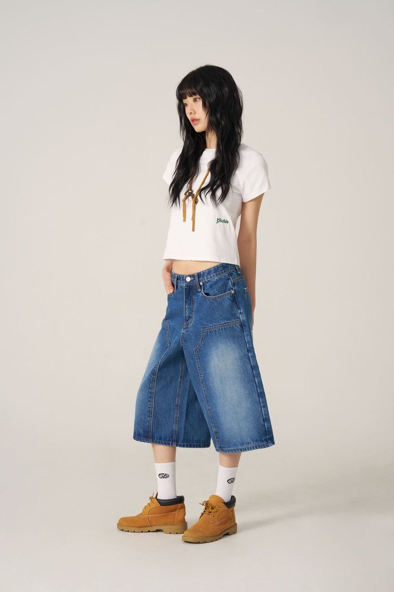 (W) Mid-Blue Bermuda Pants