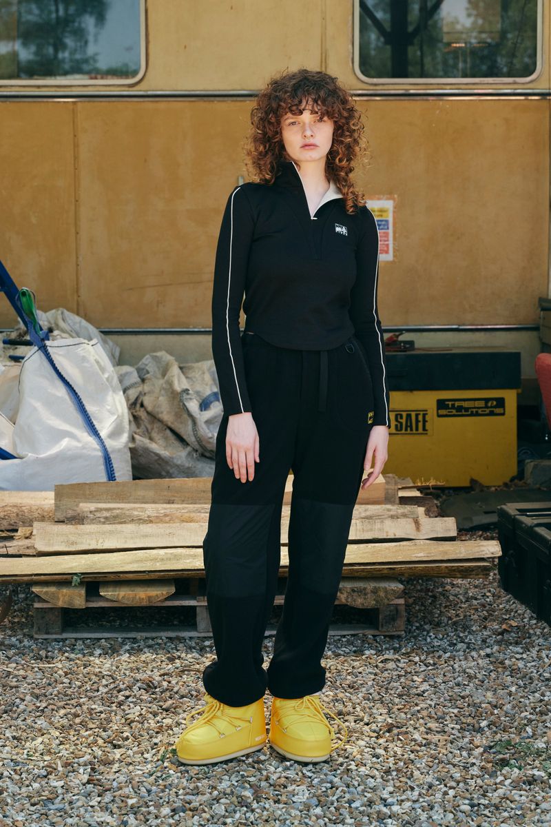 COLOR POINT HALF ZIP UP LONG SLEEVE [BLACK]