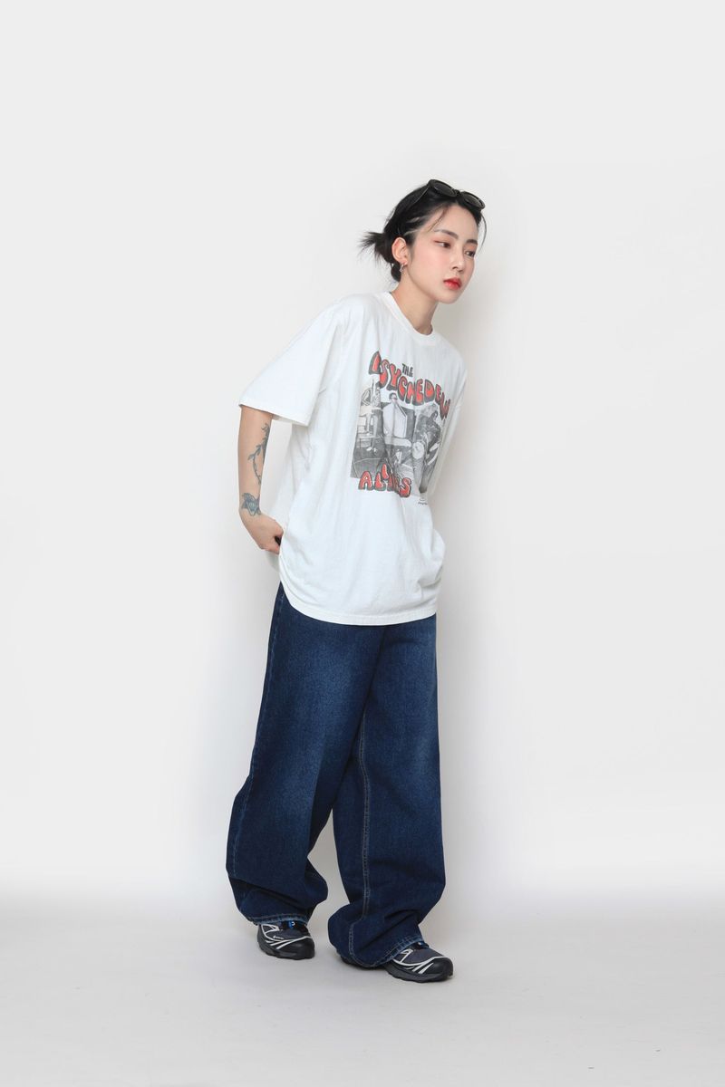 Bizo Snap Wide Denim Pants