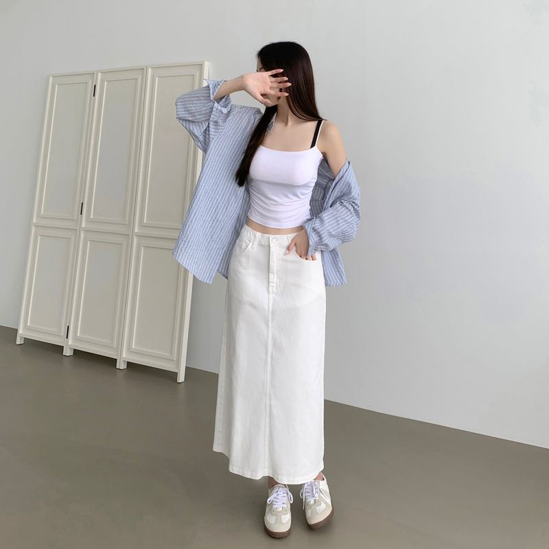 シアラー ルーズフィット ペンダントポイント ストライプ ロングスリーブ シャツ