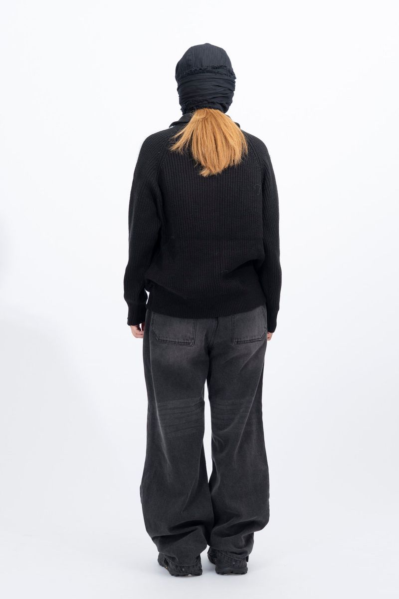 Tiny Hairy Line Knit Zip Up