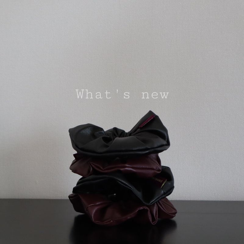 Vegan Cactus Leather Scrunchie (Black)