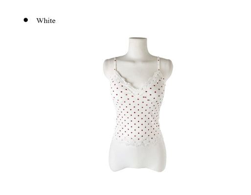 Kiruck Dot Lace Cap Sleeveless