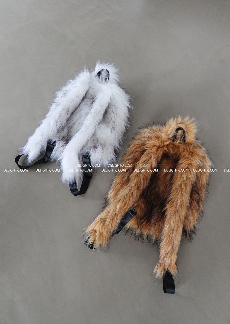 Raccoon Fake Fur Backpack