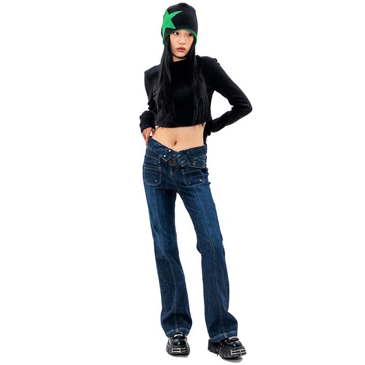 CROP MOCK NECK SLIM TOP