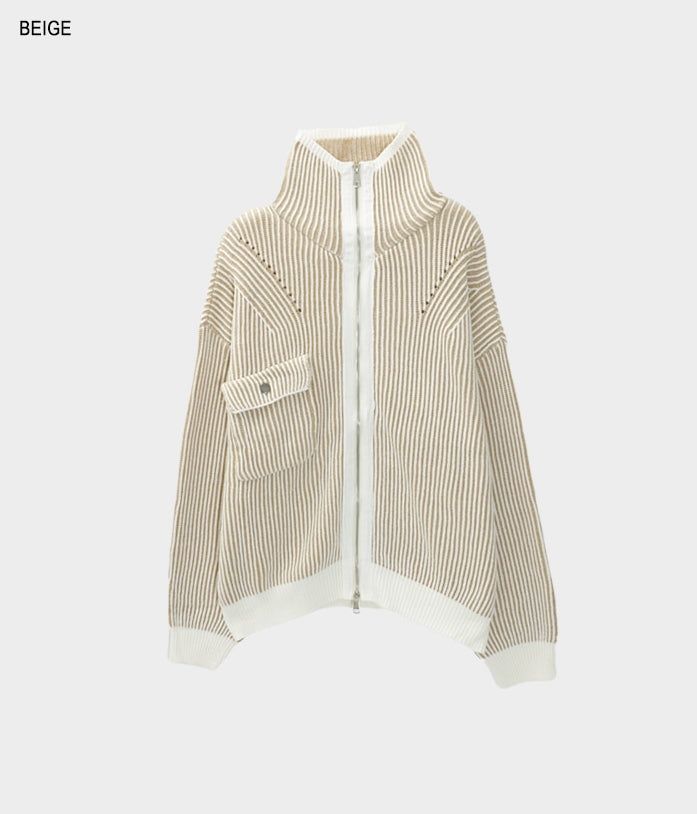 Adel pocket zip-up knit