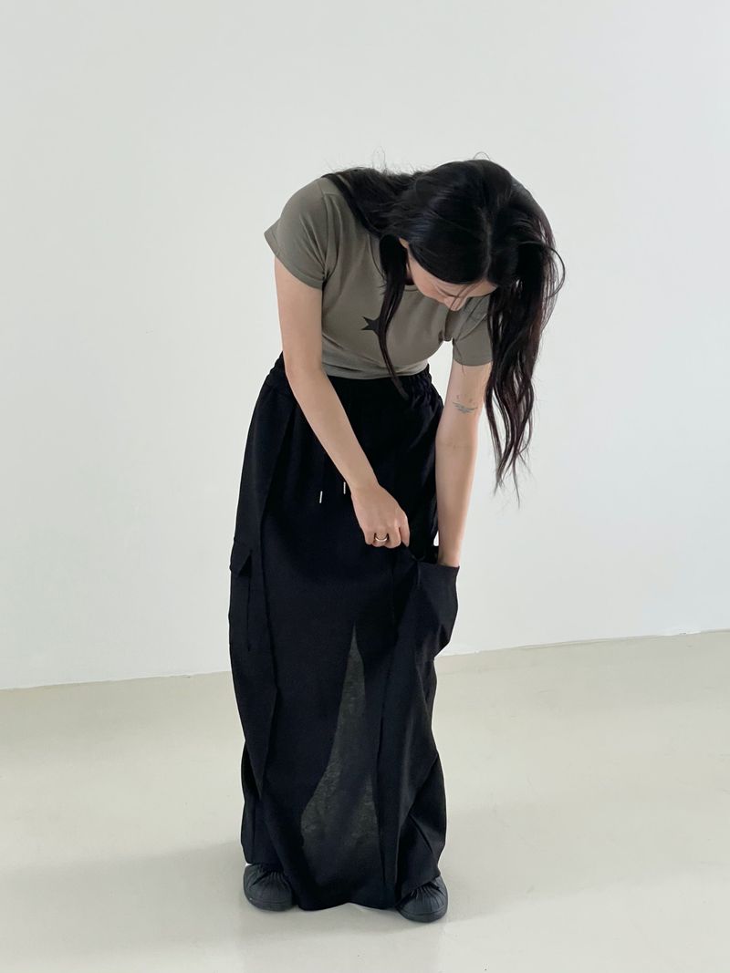 Cargo banding long skirt