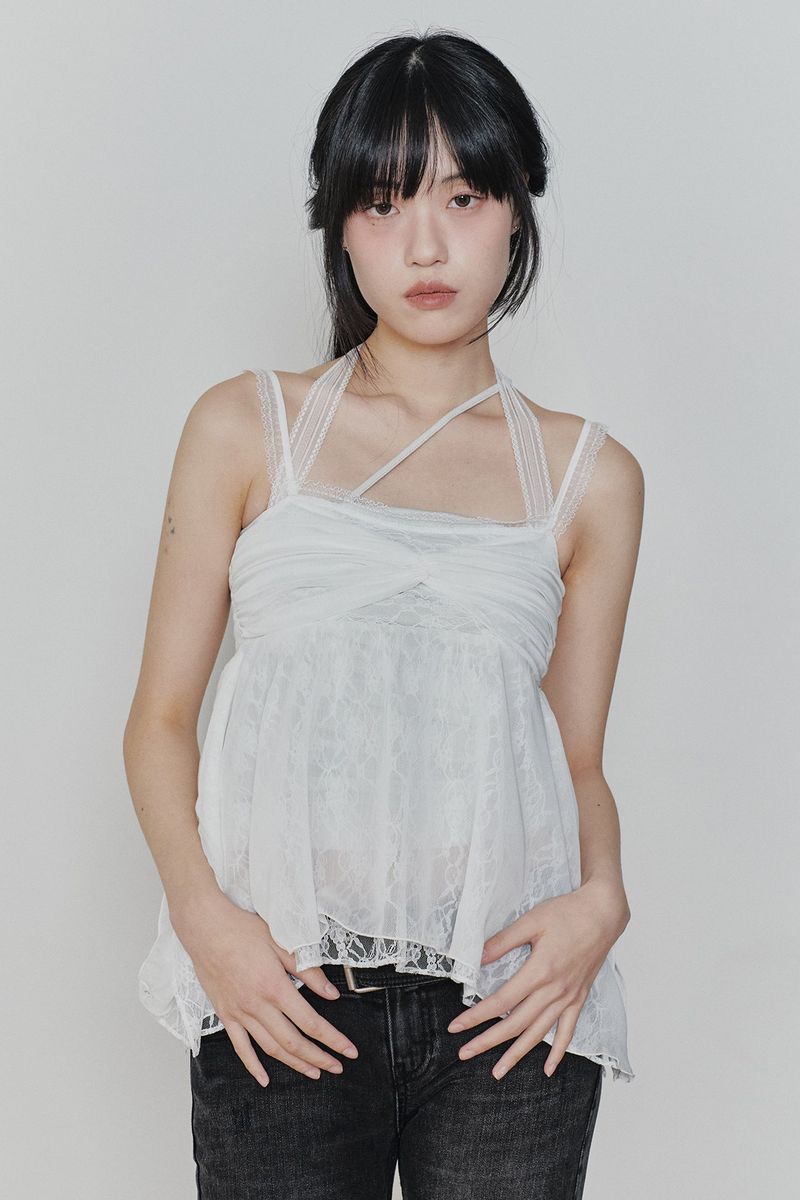 ROSE SHIRRING TOP white