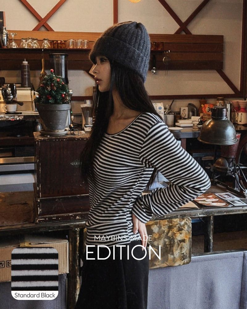 MAYBINS（メイビンス）の「[MADE] Mewmew Stripe T-shirt（Tops）」