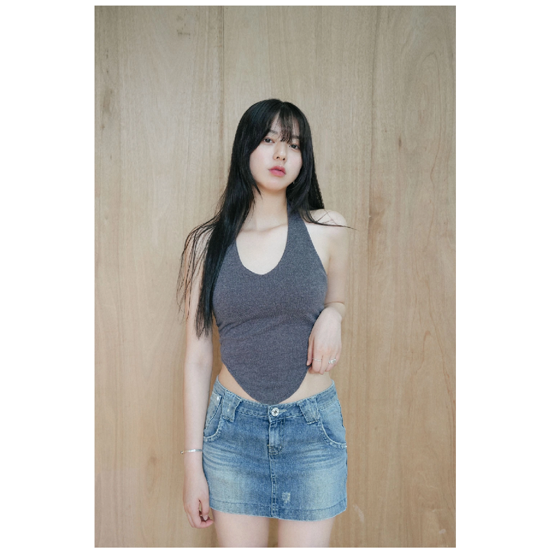 Don't Ask My Plan (DAMP)(ドントアスクマイプラン)の「HALTERNEK KNIT VEST_CHARCOAL(Tops)」