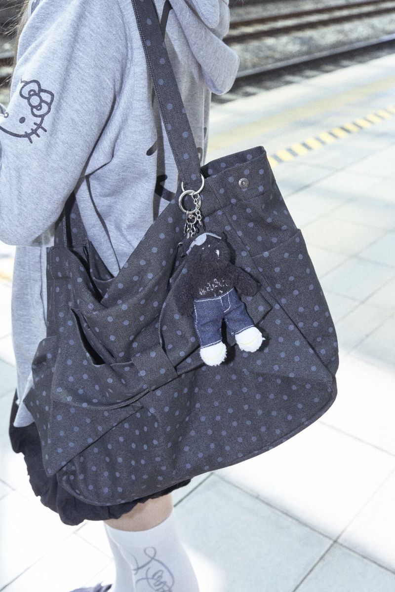 Ribbon bag (Dot-black)