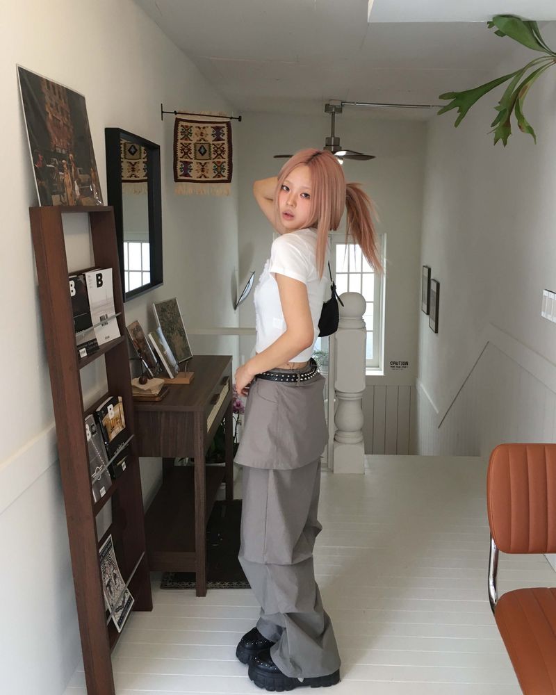 Pintuck skirt pants