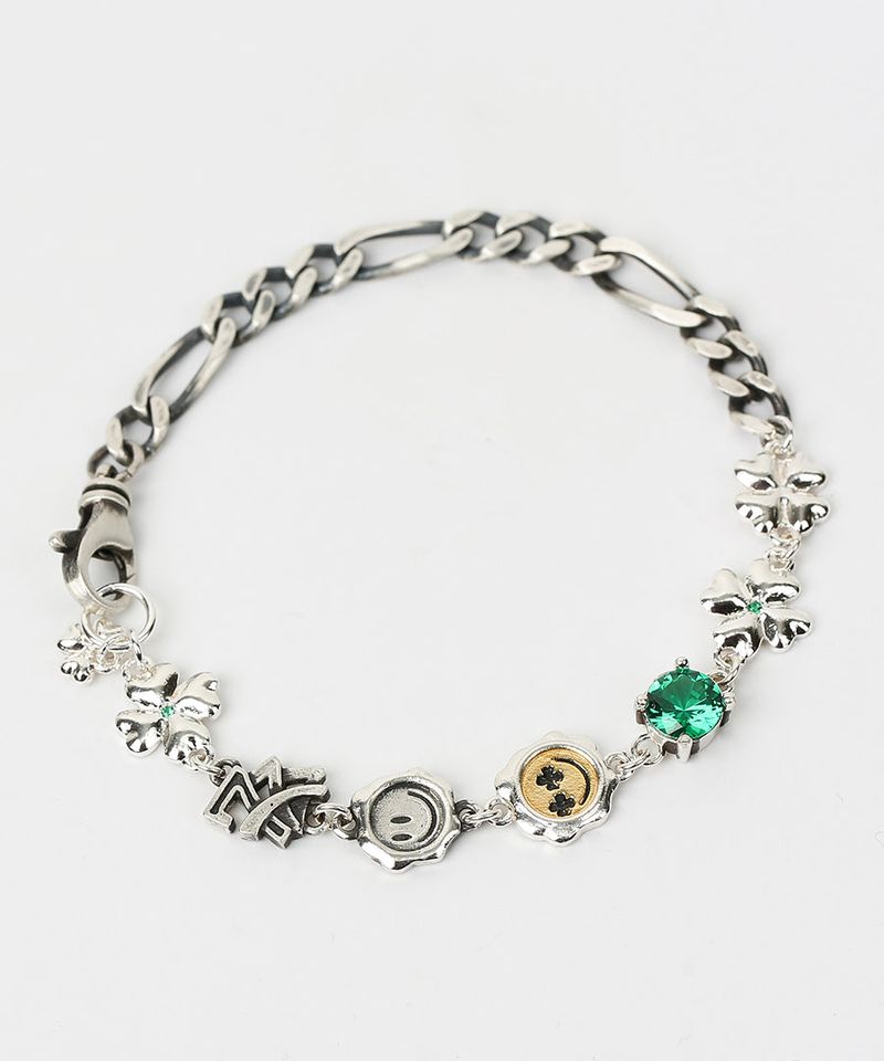 Clover smile cubic bracelet (925 silver)