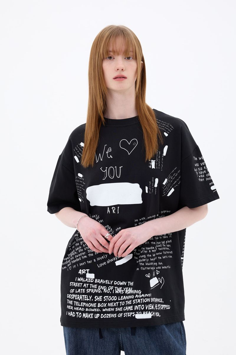 SCRIBBLE T-SHIRT / BLACK