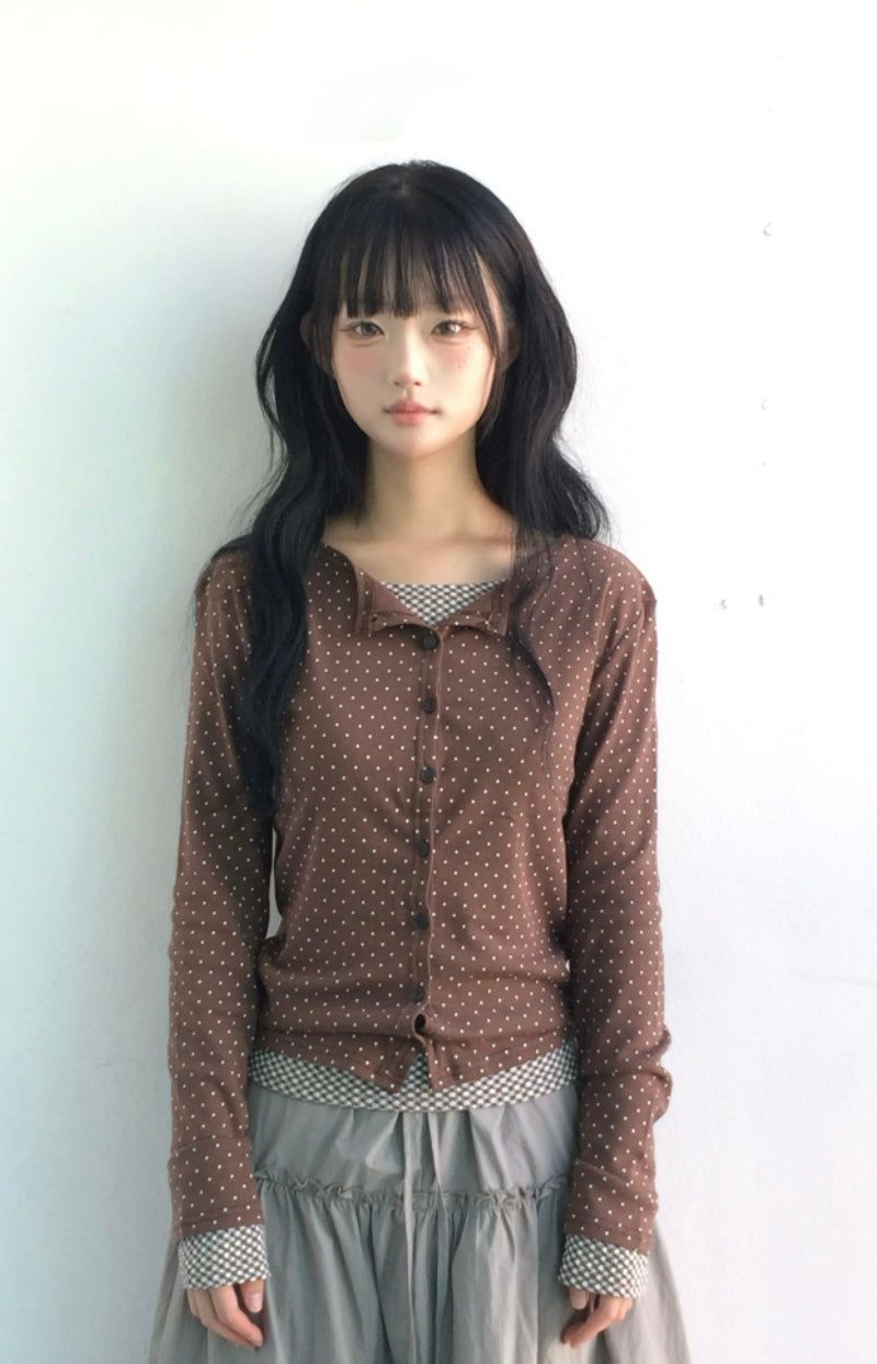 Round Pick Dot Cardigan