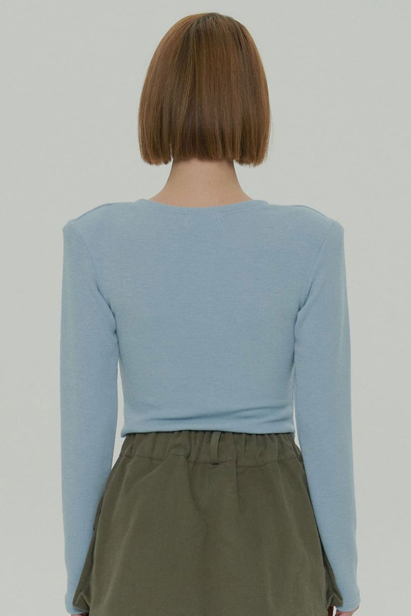 SOFT SQUARE NECK TOP / SKY BLUE