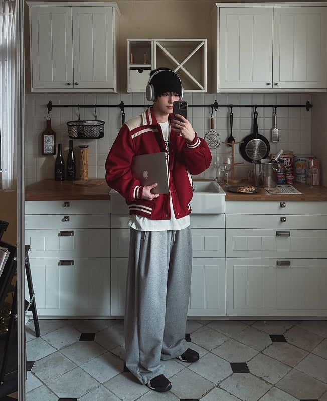 Port Color Matching Varsity Jacket