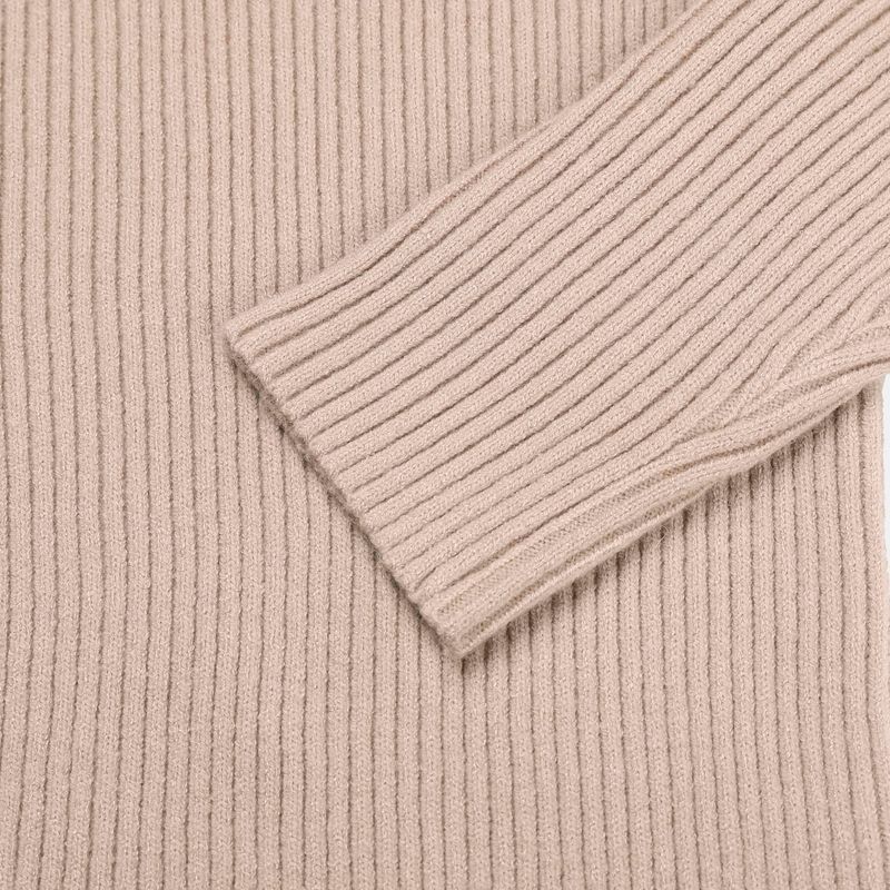 Rib Hood Half Zip-Up Knit