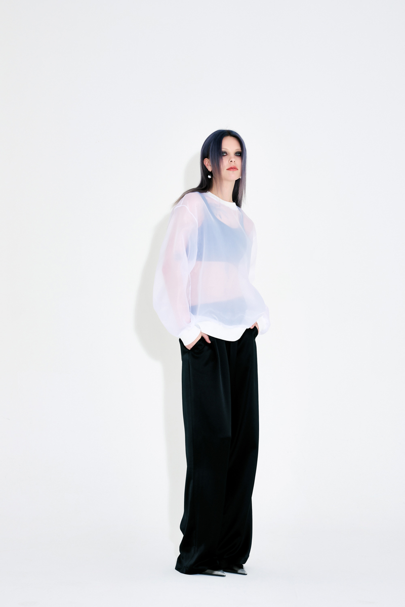 ORGANZA M2M BLOUSE - WHITE