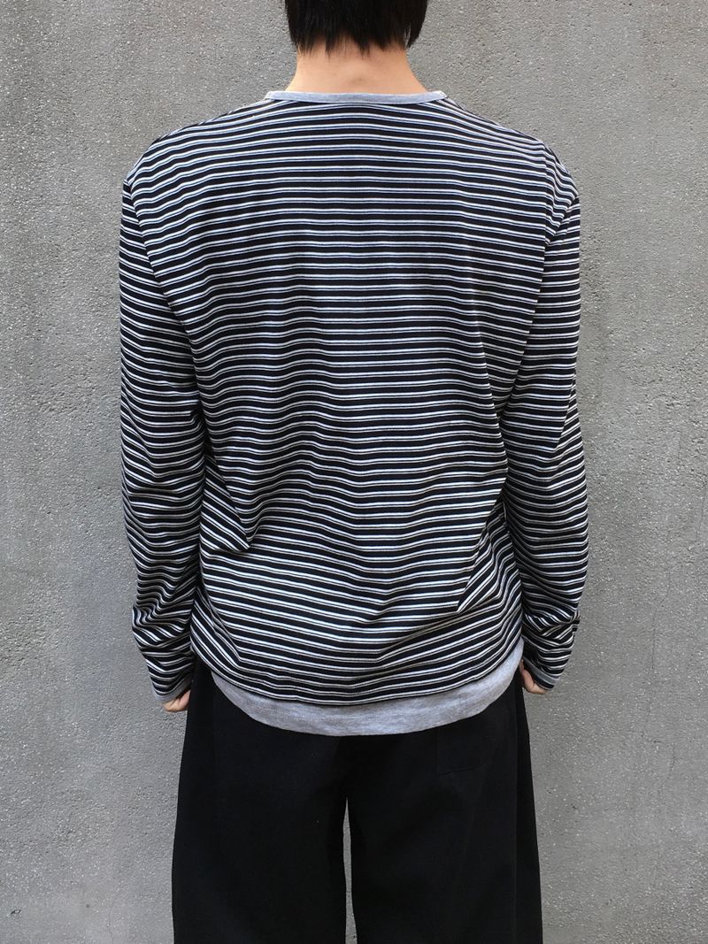 Luard Double Stripe Layered Henley Neck 3C