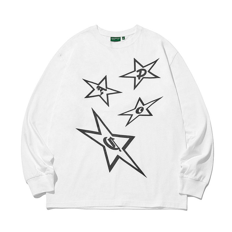STAR LOGO L/S Tee_White