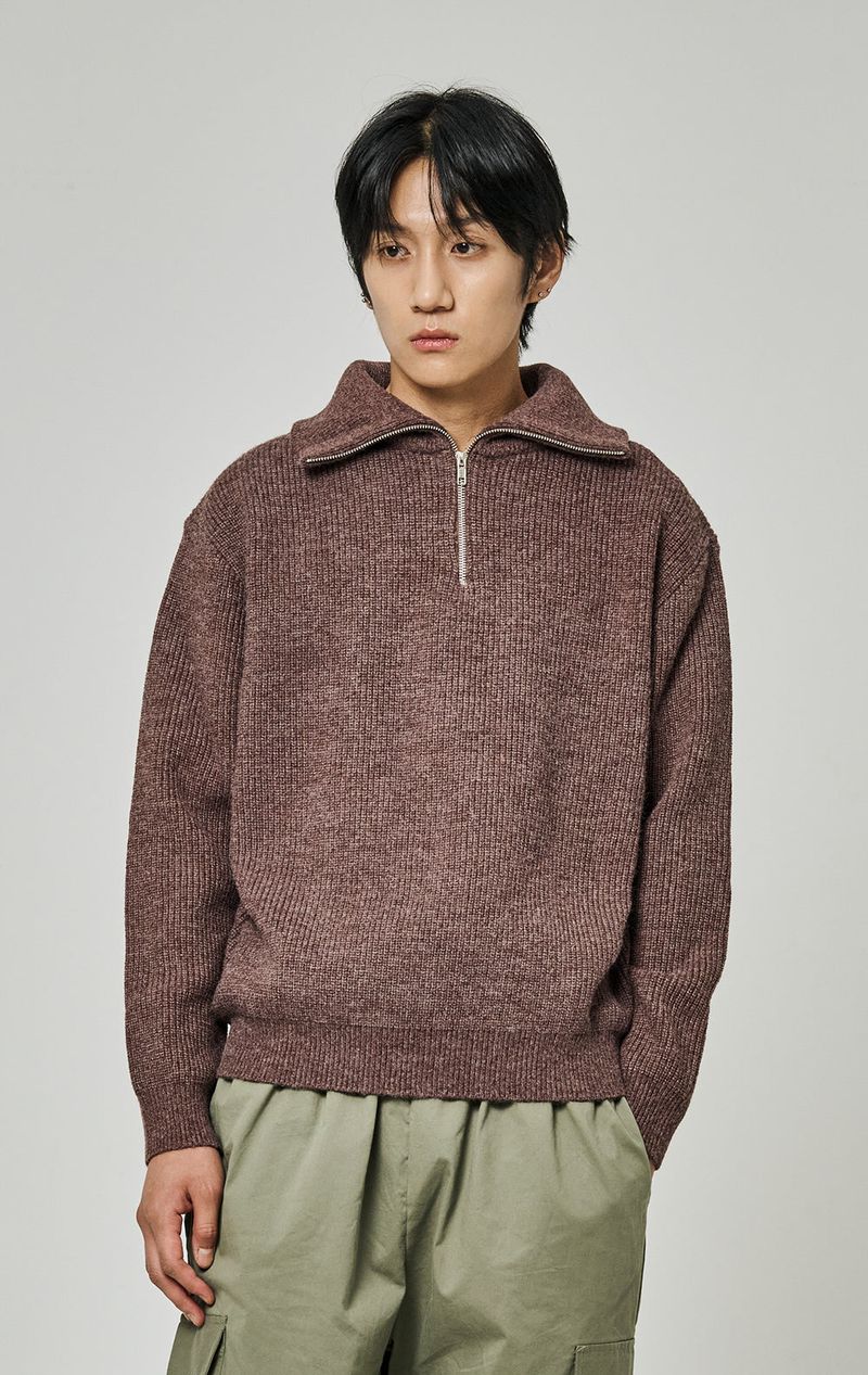 HALF ZIP UP KNIT