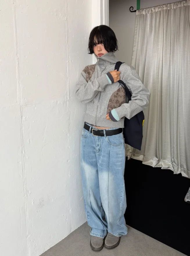 SEAM WASHED WIDE DENIM