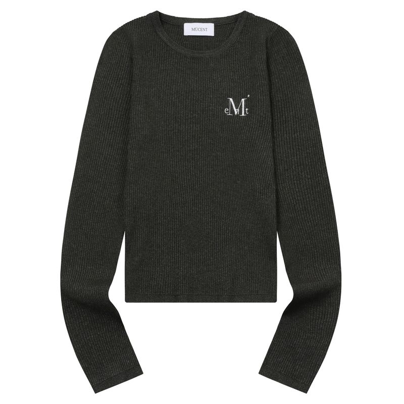 MUCENT（ムセント）の「グリーブRネッククロップリブニット (2COLOR)（トップス）」