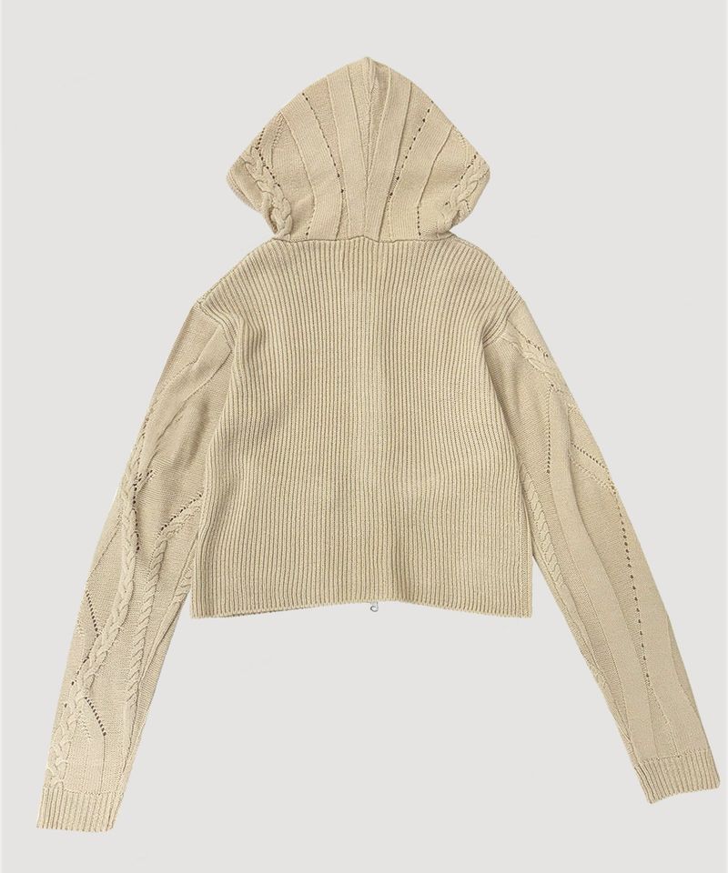 DOUBLE ZIP KNIT HOODIE