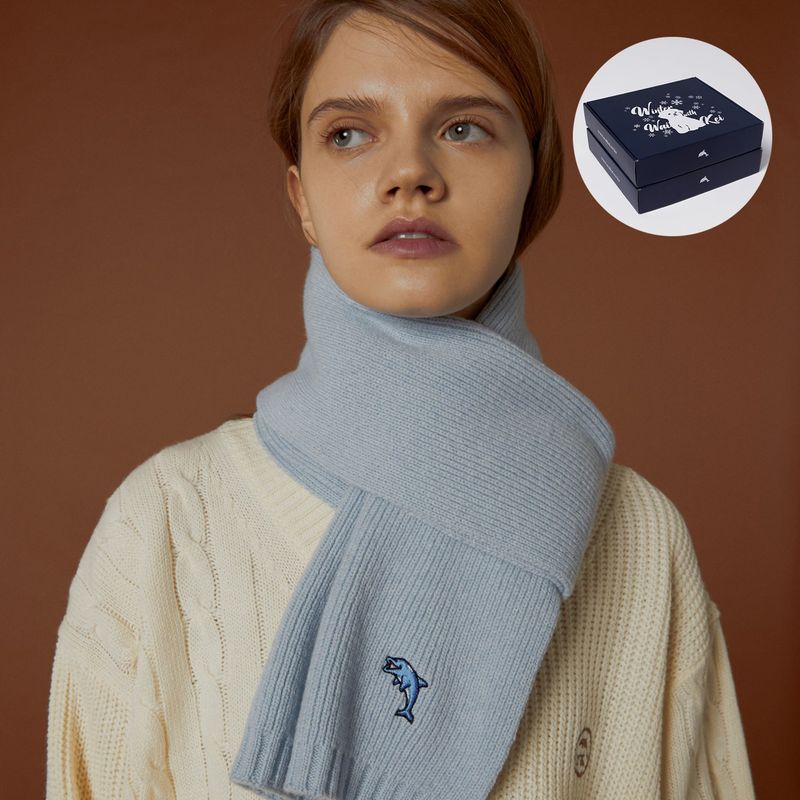 [Gift Box] Dolphin Cashmere Muffler + Gloves SET