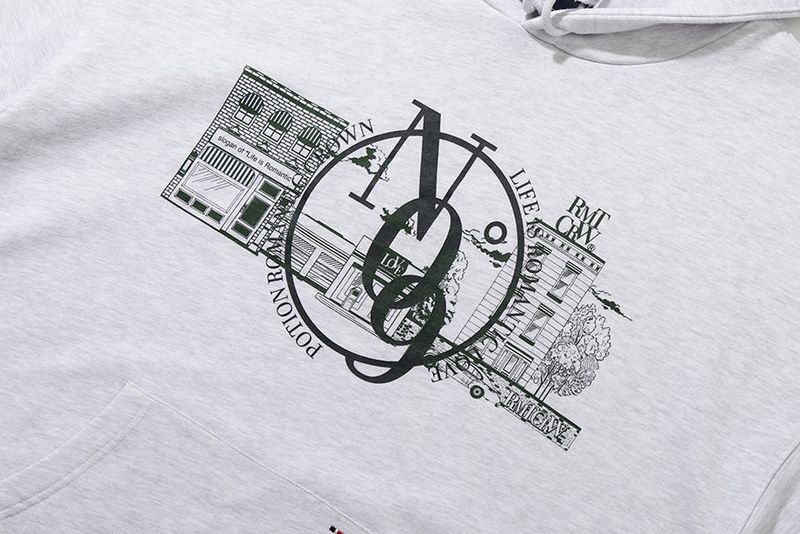 ROMANTIC STREET NO9 HOODIE_LIGHT GREY