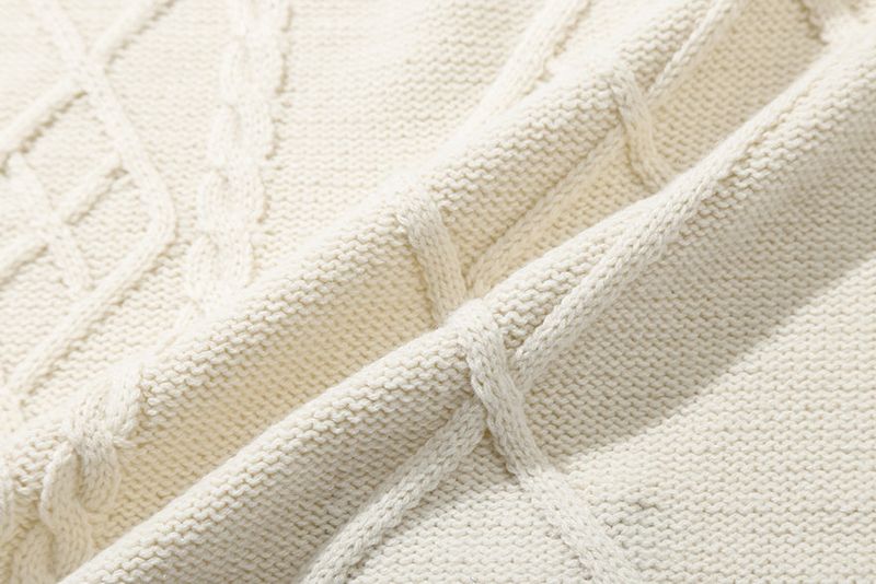 CABLE KNIT SHAWL MUFFLER_OATMEAL