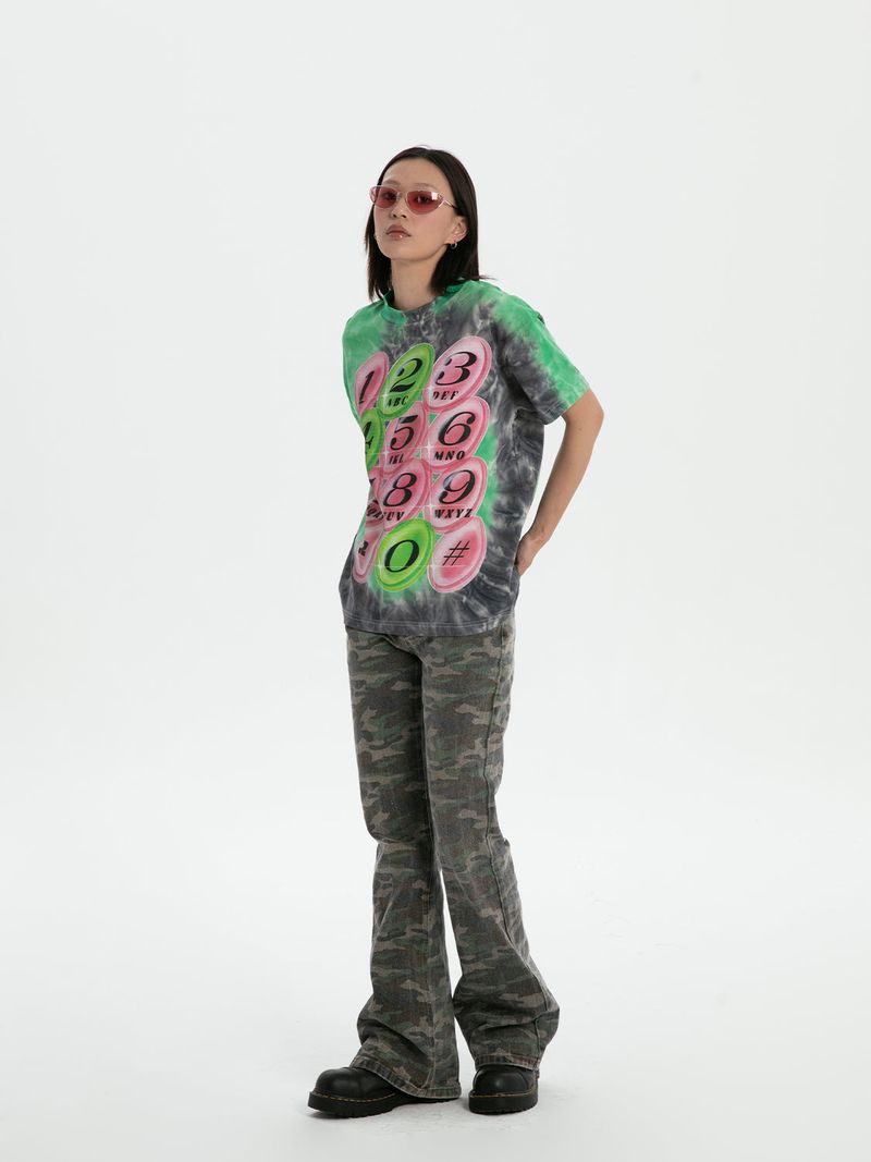 RTVG(RETROVEGAS) 420 phone tie dye t-shirt