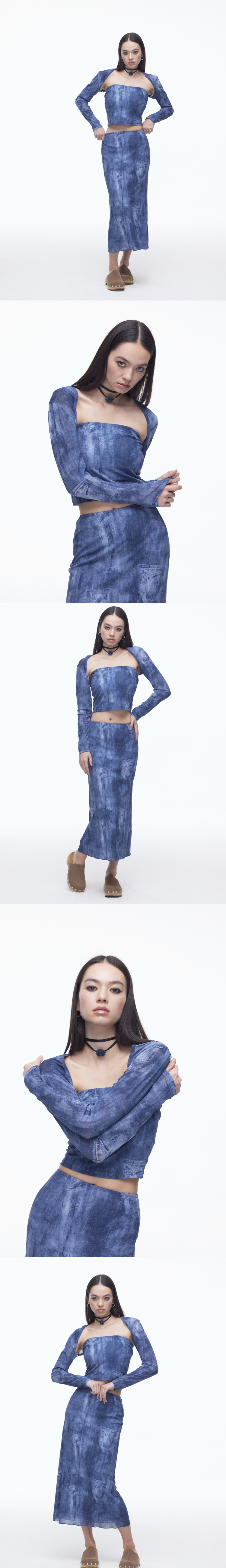 Denim Mesh Top (BL)