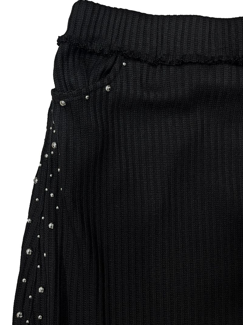 shining studded knit long skirt