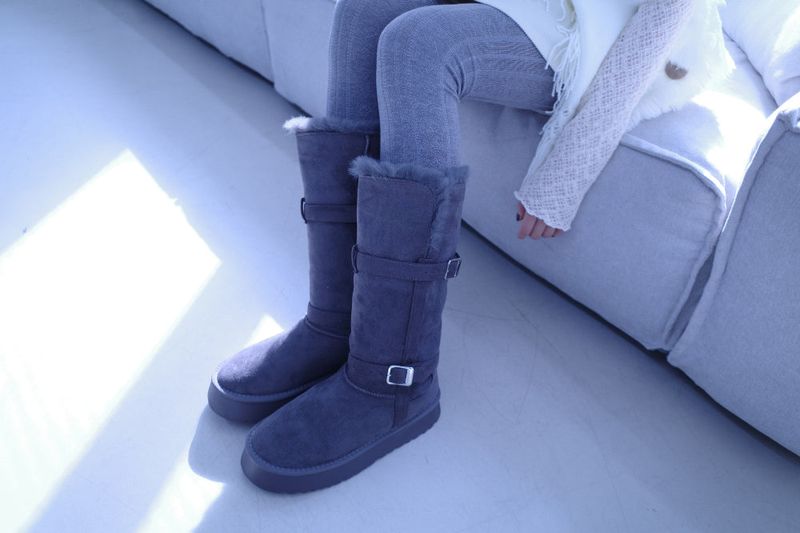 pom pom buckle long ugg boots