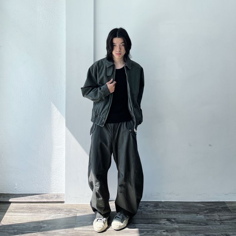Texture Curved Harrington Jacket