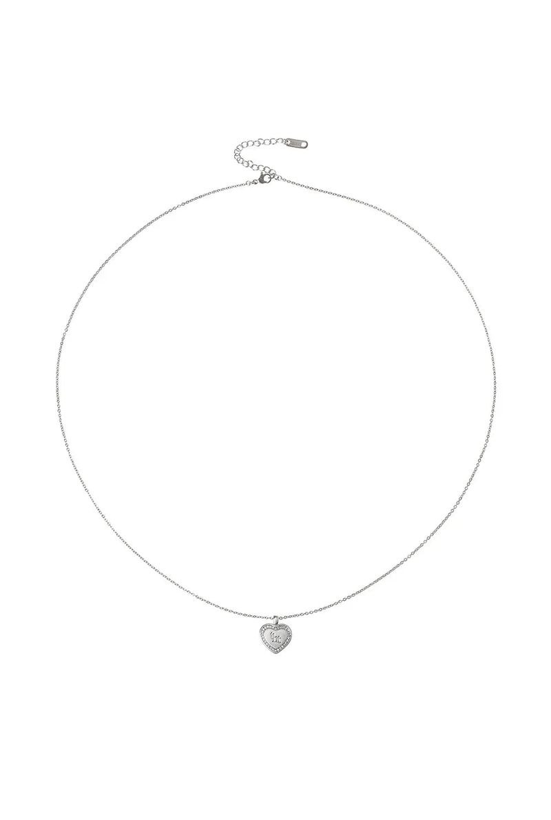 threetimes（スリータイムズ）の「ハートストーンネックレス シルバー（アクセサリー）」