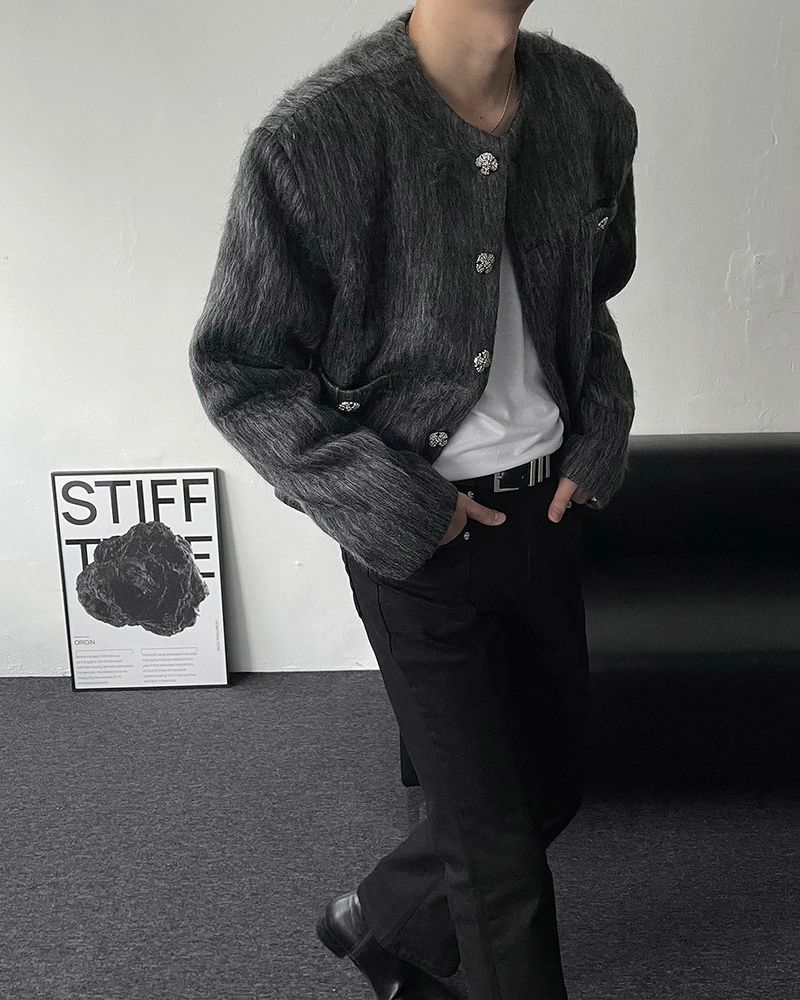90's Jade Mohair Crop Jacket (2 colors)
